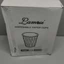 Lamosi Disposable Coffee Cups 16 OZ 90 Pack, Paper Coffee Cups 16 OZ for Hot Drinks or Cold Beverages, Insulated Corrugated Ripple Wall Cup No Lids for Office, Cafe, Home or Travel (Black)