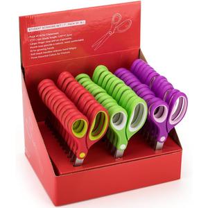 Students Scissors (36 Pairs Teacher Pack, Rounded-tip, 7- Inch) - 7 Soft Touch Blunt Kids School Student Scissors Shears KT-009-R36-A (Pack of 36) (Green)