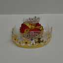 Bonuci 4 Pcs King Crowns Queen Tiara Princess Adjustable Crowns Gold Crown Funny Party Hats Royal Halloween Costume Prom Accessories