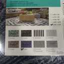 Pcinfuns Outdoor Patio Rugs 9X12 Waterproof, Reversible Plastic Straw Camping Rug Carpet, Large Area Rugs Mats for Rv, Deck, Porch, Picnic, Beach, Balcony, Navy Blue & Grey