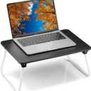 Portable Lap Desk Bed Desk Lap Table Bed Table, Laptop Stand Breakfast Serving Tray, Foldable & Lightweight Mini Table, Lap Tablet Desk for Sofa Couch Floor - - Black