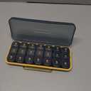 Pill Organizer 3 Times A Day, 7 Day Pill Box 3 Times A Day - Acedada Weekly Vitamin Box Organizer with 7 Separate Containers, Portable Daily Medicine Planner Case for Vitamin Fish Oil Supplement, Black Grey