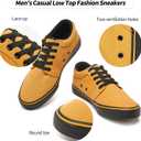 kufeiti Men's Canvas Black Casual Shoes Sneakers Low Top Lace Up Walking Shoes Sneakers for Men (Yellow)