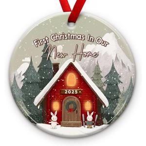 2 x Our New Home Ornament - First Christmas Together Ornament, Xmas Housewarming Decoration - Winter Romantic Tree Decor, Holiday Keepsake, Ideas for Couples, Boyfriend, Girlfriend