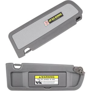 Sun Visor Right Passenger Side Compatible with Honda Civic 2006-2011 Atlas Gray Replaces 83230-SNA-A01ZA 83230-SNA-A01ZC - Sunshade with Vanity Mirror Dark Grey