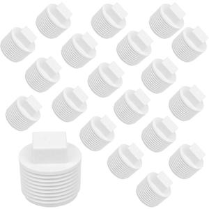 20 Pack 3/4" PVC SCH40 Male Threaded Pipe End Cap Adaptor - PVC Cleanout Plug