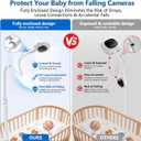 Floor Stand for Nanit Baby Monitor, Baby Camera Stand for Nanit Pro/Plus with Anti-fall Design & Heavy-Duty Base, 37-69" Adjustable Height Flexible Nanit Camera Mount for Crib, No Tools or Wall Damage