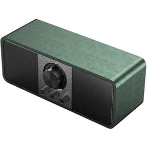 Retro Wood Bluetooth Speaker,3000mAh Rechargeable Radio with Built-in FM Antenna,Rotary AM/FM Tuning Dial,Bass & Treble Control,Vintage Radio Bluetooth Speaker for Home Kitchen and Living Room