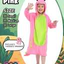 T-Rex Dinosaur Costume Hoodie Dress for Girls 4 to10 Years - Cute Dino Outfit with Hood for Halloween & Parties
