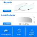 2 Pack Blind Spot Mirrors For Cars Rectangle Glass Frameless Convex Wide Angle Rearview Blindspot Car Mirror Adjustable Car Auxiliary Mirrors For Universal Cars Truck Glass, Silver, 1.1438.43Inches