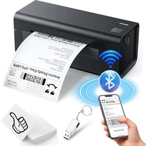 Thermal-Shipping-Label-Printer for Small Business 4x6 Bluetooth Thermal Label Printers 300mm/s Compatible Windows Mac, Android, Desktop Print Sticker Makers Machine widely Used for Amazon,Ebay (Black-new)