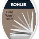 KOHLER 20110-0 Brevia, Slow Close Toilet Seat, Elongated Toilet Seat, Grip-Tight Bumpers Quick-Attach Hardware, White