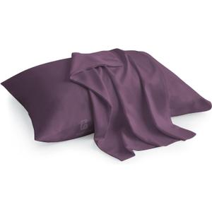Pack of 2 Toddler Travel Pillow Cases 100% Soft Egyptian Cotton, 500 Thread Count with Zipper Closure for Small Travel Pillowcase 12x16 inch, Plum
