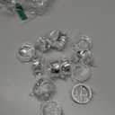 12 Pcs Stainless Steel Bead Side Napkin Rings Delicate Serviette Buckles (Silver)