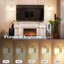 iThird Battery Operated Wall Sconces Set of 2: 6000mAh Rechargeable Wall Light with Touch and Remote, Wireless Wall Lamp for Bedroom, Gold Modern Cordless Wall Scones for Living Room Hallway Bathroom