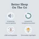 Yogasleep Travel Mini Portable White Noise Sound Machine, 6 Soothing Sounds, Volume Control, Dimmable Night Light, Sleep Therapy for Adults & Baby, USB Rechargeable, Lanyard Included