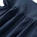 Dutebare Toddler Baby Girl Dress Cotton Linen Ruffle Halter Sleeveless Dresses Kids Summer Sundress (Blue)