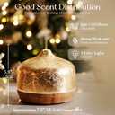 Porseme 500ml Glass Essential Oil Diffuser Aromatherapy Ultrasonic Cool Mist Humidifier 15-21 Running Hours Waterless Auto-Off Air Diffusers for Sleeping Yoga Working Spa(Gold Plated)