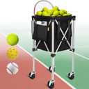 Angooni Professional Tennis Cart with Silent PU Wheels - 2 Capacity Choices (240 Balls) - Sturdy, Lightweight & Portable Storage for Practice and Matches