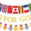 GO FOR GOLD Banner, KSKSPE Championship Trophy Banner for Sports Competition Themed Party Decorations, Hanging Streamer Backdrop Decor for Party Supplies (color-2)