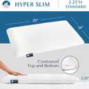 Bluewave Bedding Hyper Slim Gel Memory Foam Pillow for Stomach and Back Sleepers - Thin, Flat Design for Cervical Neck Alignment and Deeper Sleep (2.25-Inches Height, Standard Size)