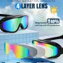 Swim Goggles 2 Pack, Wide View Anti Fog&UV Swimming Goggles for Adult, No Leak Pool Beach Essentials for Men Women