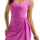 Athletic Tennis Dresses for Women Wrap Skort Dress 2025 Spring Summer Workout Golf Romper Built-in Shorts L