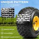 YITAMOTOR 15x6.00-6 Lawn Mower Tires & Wheel Assemblies, 4 Ply Pneumatic Front Tires Replacement Fits John Deere, Lawn Tractors, More Riding Mowers | 3" Offset Hub, 3/4" Bearings, 570LBS (Set of 2)