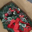 6 Pcs 12 Inch Small Christmas Wreath Mini Door Wreath with Ball Frosted Pinecone Berried Holly Christmas Decorations for Indoor Window Wall Stairs Room Home Office Decor Kitchen