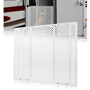 RV Screen Door Protector Adjusts from 21.5"- 35", RV Entry Screen Door Grille Adjustable Screen Defender for RV Door Camper Screen Door Protector for Dogs Kids White