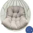 Hanging Egg Chair Cushion 47 X 35 in Waterproof Indoor/Outdoor Hammock Chair Cushion Washable Hanging Basket Seat Cushion (Without Chair) (Light Gray)