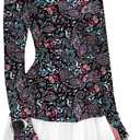 IECCP Womens Long Sleeve Golf Shirts Sun Protection 1/4 Zip Pullover Summer Quick Dry Athletic Hiking Running Workout Tops (Small, Boho Black)