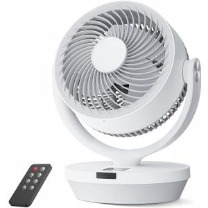 Fan for Bedroom, 13" Air Circulator Fans with Remote, 120Vertical Manual +90Oscillating Desk fan, 60ft Powerful Airflow, Portable Fan With 4 Speeds, 4 Modes, 12H Timer, 25dB Quiet Smallfan (White)