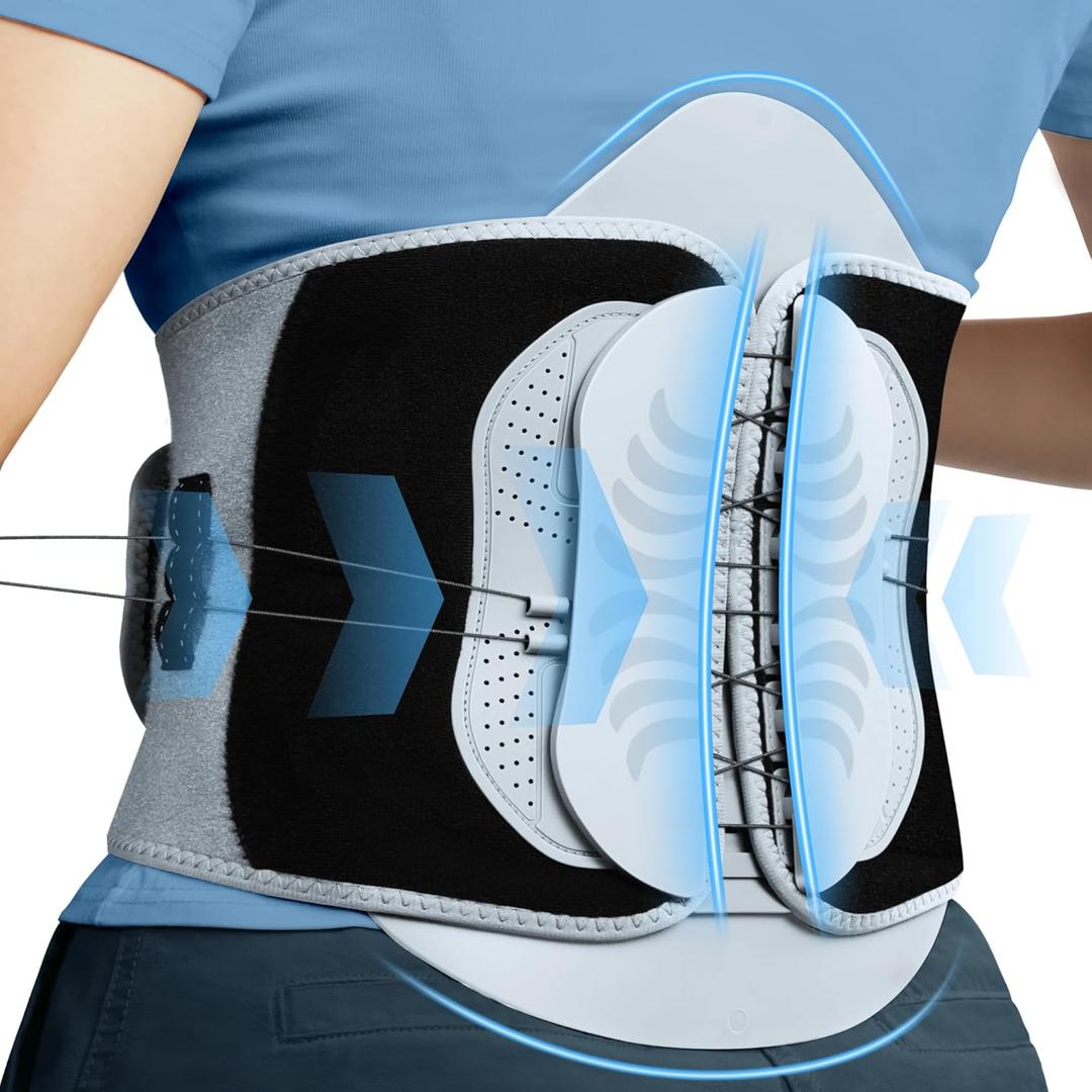 Back Brace for Lower Back Pain Relief with Pulley Support System, Adjustable Lumbar Support Belt with Lumbar Panel, Breathable, Strong Support Design For Herniated Disc, Sciatica, Scoliosis (Large) 