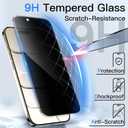 JETech Privacy Screen Protector for iPhone Air, Anti-Spy Tempered Glass Film with Easy Installation Tool, 6.5-Inch Display, 2-Pack