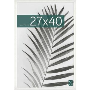 MCS Studio Gallery Movie Poster Frame 27x40 White Woodgrain, Vertical & Horizontal Wall Hanging Large Picture Frame for Photos, Artwork & Custom Posters (1-Pack)