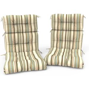 Outdoor High Back Patio Chair Cushions, Tufted Rocking Chair Cushions, Adirondack Cushions for Garden Porch Home Chairs Use, 44 x 22 x 4, 2 Pack,Stripe Onyx