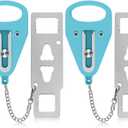 Sturdy Portable Door Lock Teal -2 Pack Door Locks for Additional Privacy and Safety in Hotel, Apartment,and Prevent Unauthorized Entry for Family Trip or Traveling Alone Home Dorms