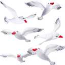 6 Pcs Large Inflatable Seagull Ornaments 24.41 x 13.78 Inch Summer Blow up Seagull Beach Bird Party Decoration Flying Seabird Balloon for Birthday Baby Shower Hawaiian Pool