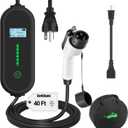 40Ft Cord EV Charger, 16Amp 110V/240V Portable Level 1 Level 2 Electric Vehicle Charging Station with NEMA 6-20 Plug & NEMA 5-15 Adapter for J1772 Electric Cars