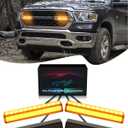 Grill LED Light for 2025-2019 Dodge Ram 1500 2500 3500 Accessories Raptor Grille Lights Front Bumper Marker Light,4Pcs (Yellow)