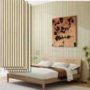 Peel and Stick Acoustic Wall Panels 8-Pack 43.3" * 11.8" 3D Wood Slat Sound Absorbing Panels for Home Theater, Office & Bedroom Easy DIY Installation, Oak Finish