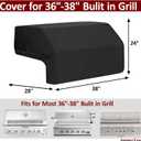 Built-in Grill Cover 38 Inch for Outdoor Island Grill, 600D Premium Built in Barbecue Grill Top Cover with Straps for Napoleon, Bull, Blaze, KitchenAid, Coyote etc, 38" x 28"x 24"