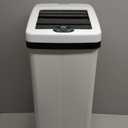 iTouchless 14 Gallon Slide Open Lid Kitchen Trash Can with, Motion Sensor White Stainless Steel Rectangular Trashcan for Home Office Work Bedroom Living Room Garage Large Capacity Slim Wastebasket