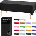 D&Z Plastic Table Cloth Disposable, 12 Pack Black Rectangle Tablecloth Individually Wrapped for Indoor&Outdoor, 54 x 108 Inch Table Cover for Party, Picnic, Birthday, Wedding & Dinner