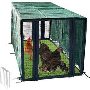 Chicken Coop with Garden Shade Cloth 4.4 * 2.2 * 2.2 FT Portable Poultry Cage Chicken Runs House Pen Cage Tarp for Outdoor Backyard Farm Use, Suitable for Chickens, Ducks, Quails and Cat