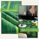 St. Patrick's Day Waterproof Tablecloth  Rectangular Table Cloth Shamrock Print, Stain Resistant, Perfect Table Cover for Dining & Kitchen Decor, W60 x L120 (Green)