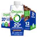 Orgain Clean Protein Shake, Grass Fed Dairy, Creamy Chocolate Fudge - 20g Whey High Protein, Kosher, Ready to Drink, Low Net Carbs, Gluten Free, No Soy Ingredients, 11 Fl Oz (Pack of 12) (EXP 06/03/26)
