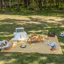 Extra Large Picnic Blanket Beach Blankets, 80''x60'' Picnic Mat Waterproof Sand Proof Foldable Portable for Outdoor Camping Hiking Travel Grass Park Music Festival Lawn Mats (yellow, 80x60 inch)