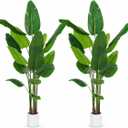 Bird of Paradise Artificial Plant 6.6 ft Tall Faux Banana Leaf Tree, 2 Pack